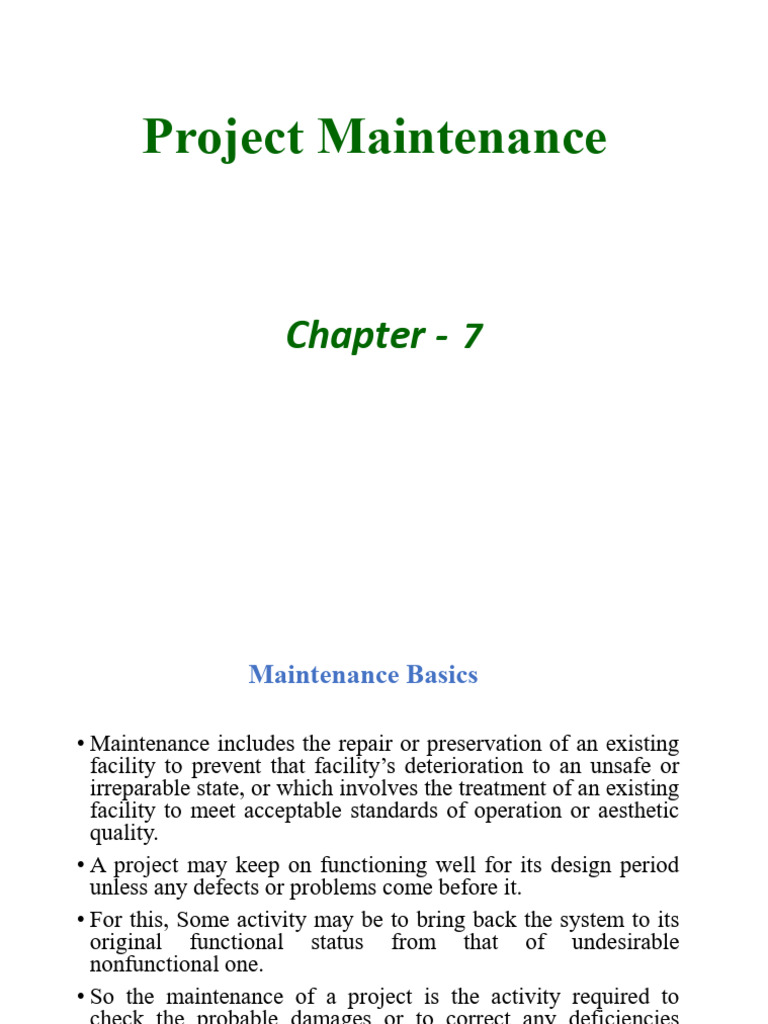 Essential Project Maintenance Guide | PDF
