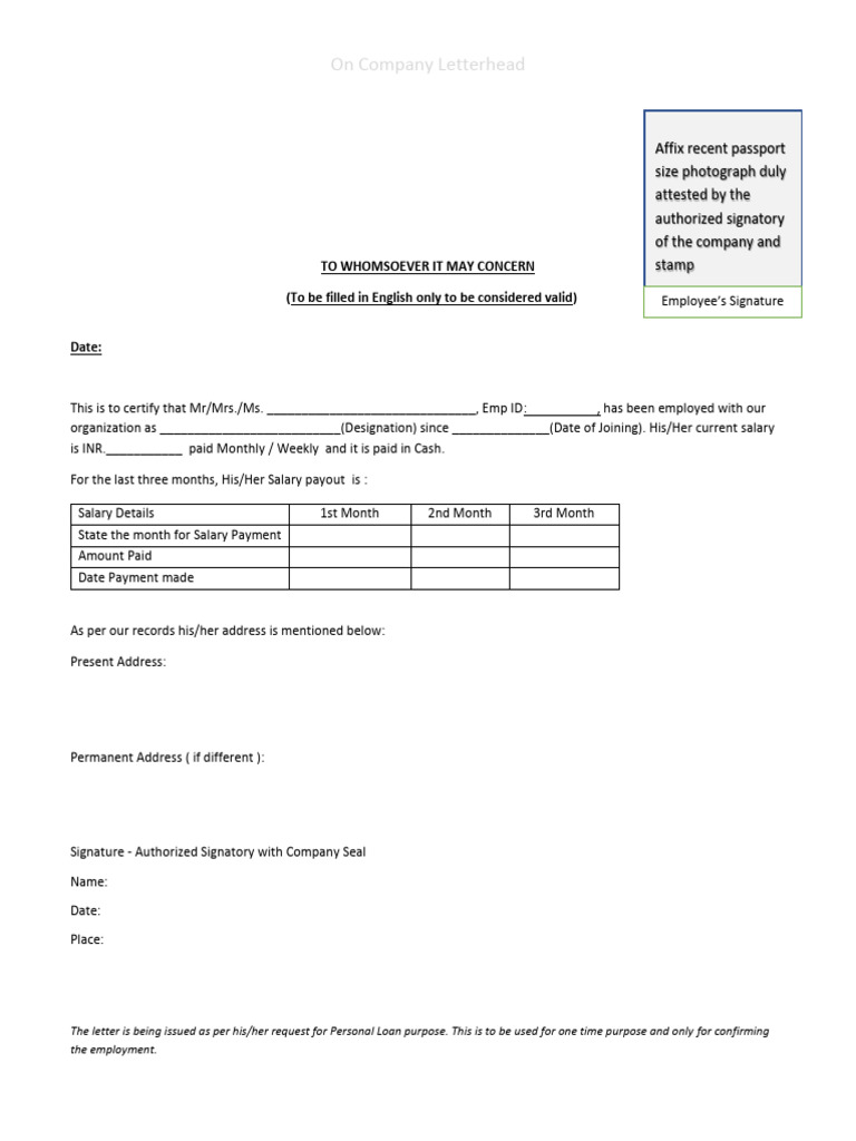 Mpokket Employment Verification Form | PDF
