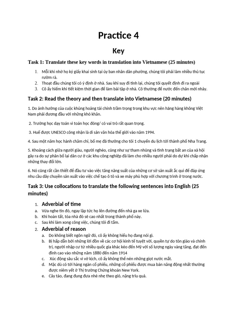 Practice 4 - Key | PDF