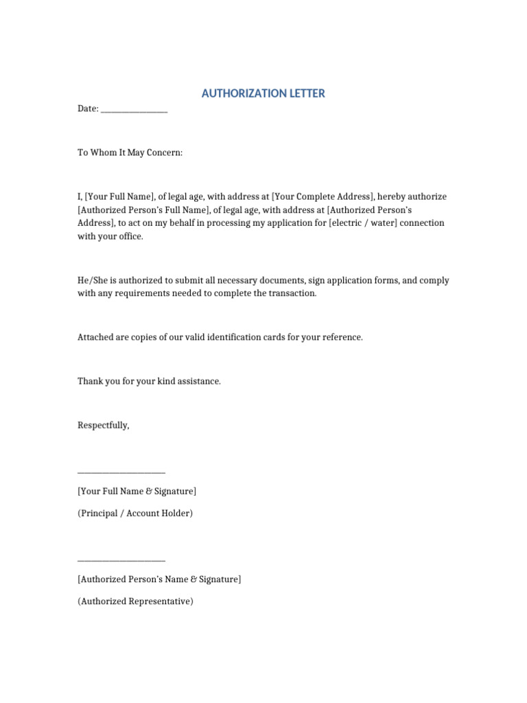 Notarized Authorization Letter Sample | PDF