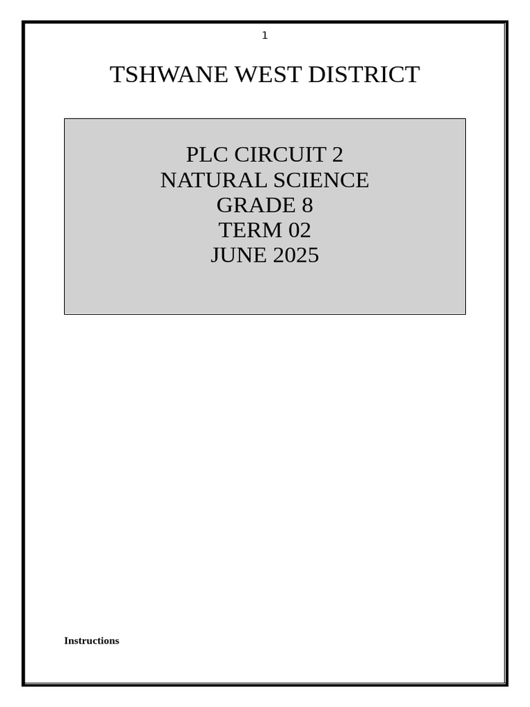 Grade 8 Natural Science Exam Paper | PDF | Atoms | Chemical Elements