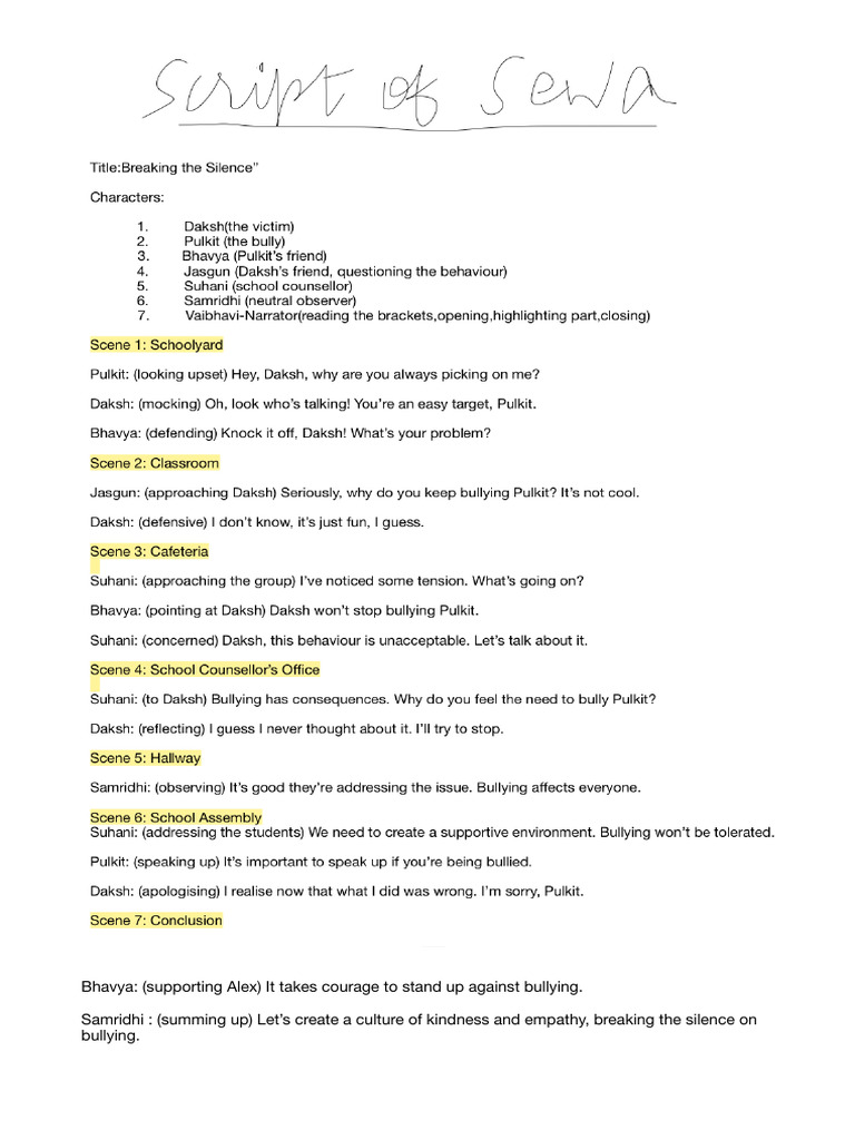Script of Sewa | PDF