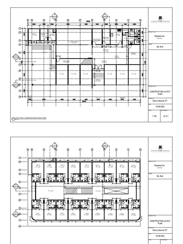 Rencana Layout Konstruksi Paradise Hub | PDF