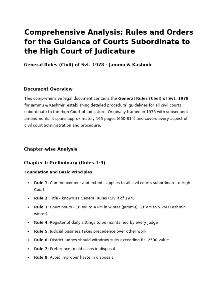 Civil Rules for Subordinate Courts in J&K | PDF | Lawsuit | Affidavit