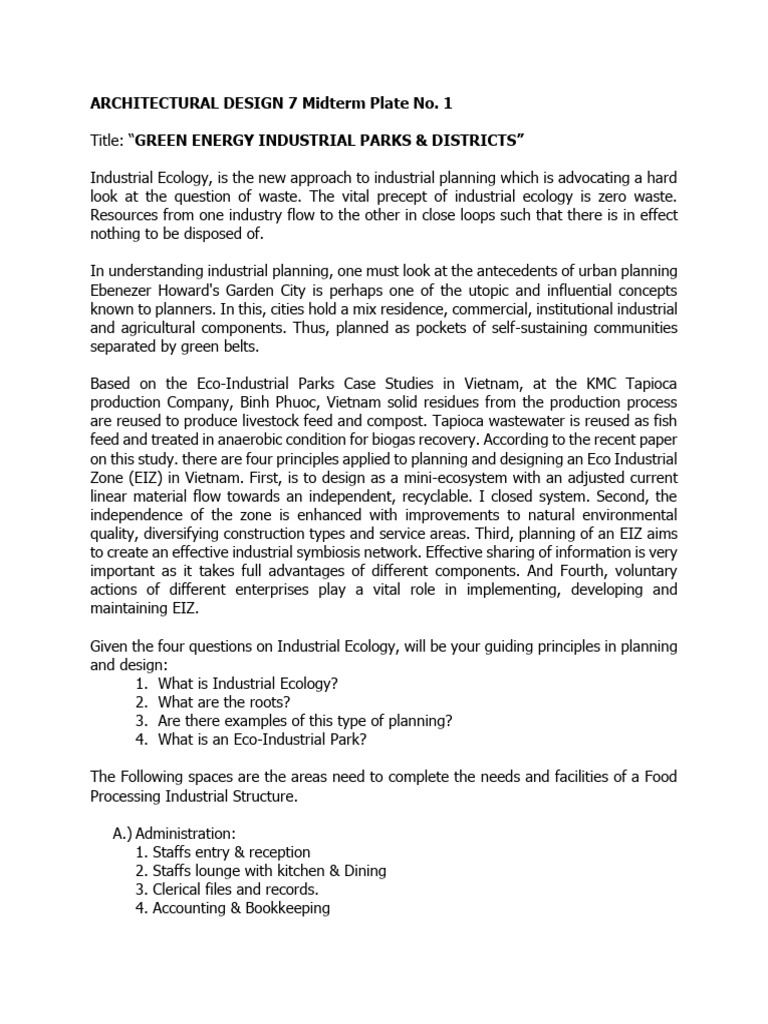 03 Green Energy Industrial Parks Districts Midterm Plate | PDF | Waste ...