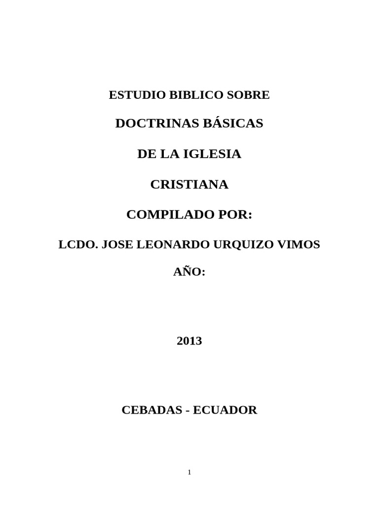 Doctrinas Básicas de la Iglesia Cristiana | PDF | Pecado | Cristo (título)