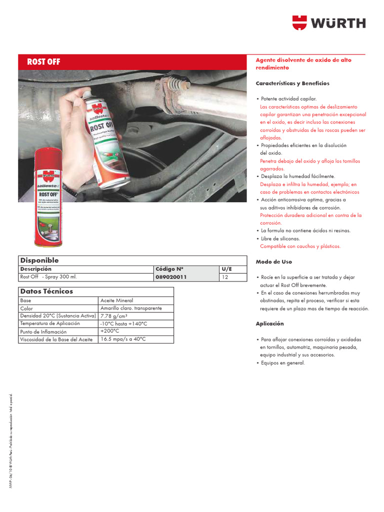 Rost Off 300 Ml. | PDF | Tornillo | Corrosión