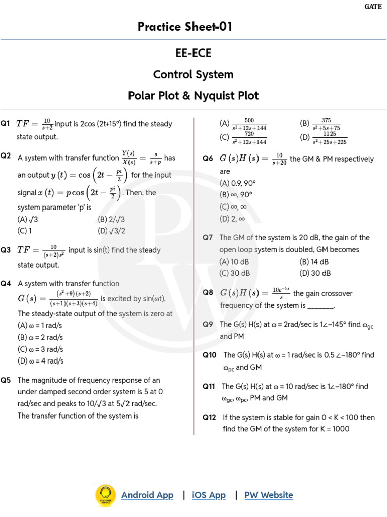 Control System Analysis: Polar & Nyquist | PDF | Electricity | Analog ...