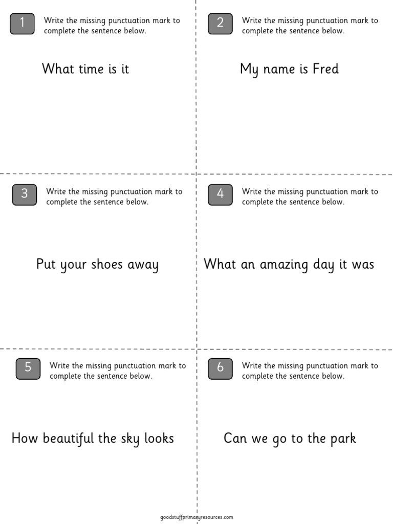 Punctuation and Sentence Structure Exercises | PDF | Punctuation ...