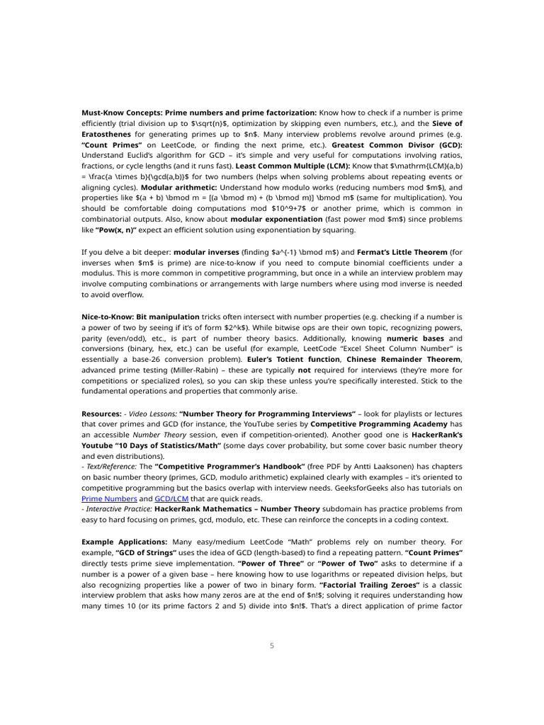 Math Roadmap E-Style Coding Problems | PDF | Prime Number | Arithmetic
