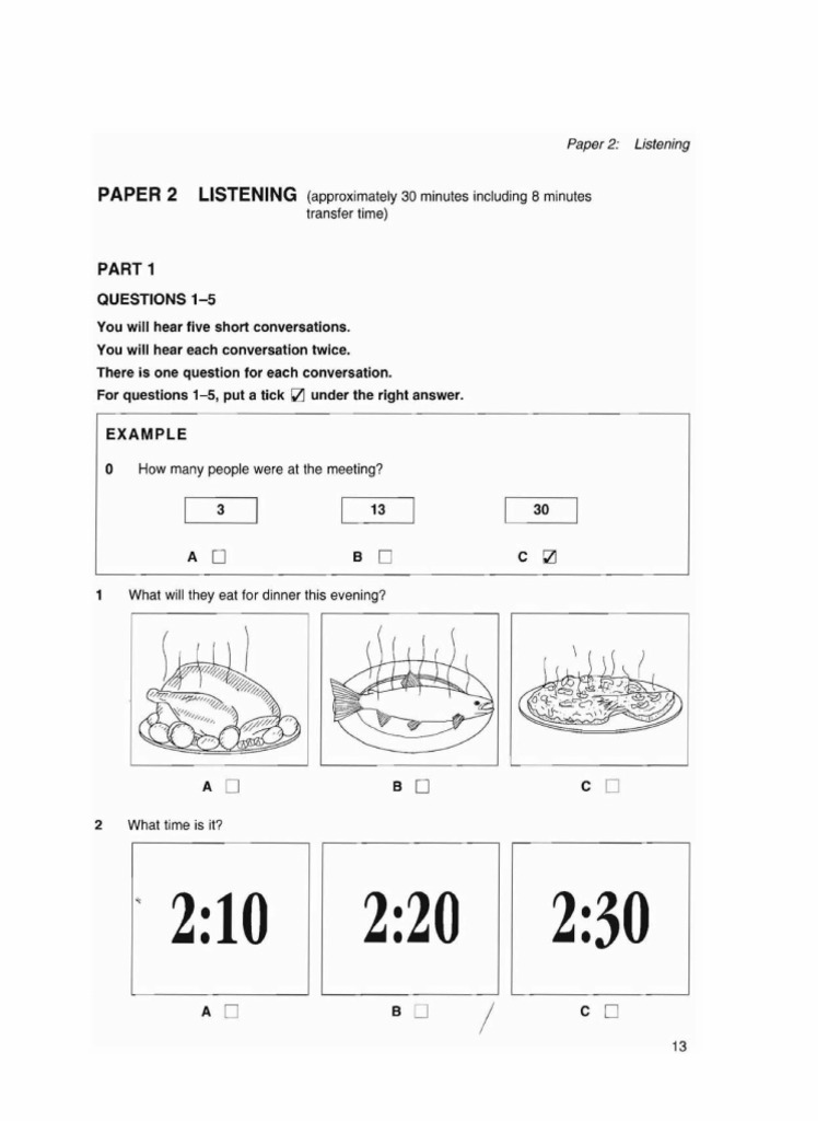 Ket 2 - Test 1 - Listening | PDF