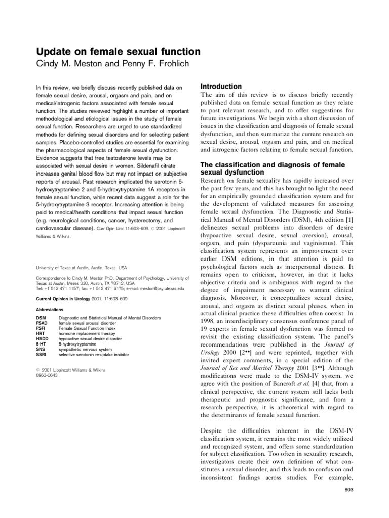 Insights on Female Sexual Function | PDF | Menopause | Sexual Dysfunction