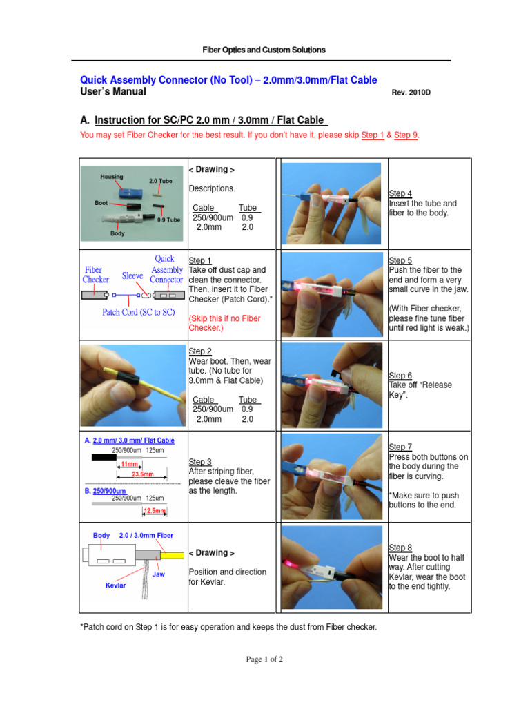 Fiber Optic Connector User Manual | PDF | Optical Fiber | Electrical ...