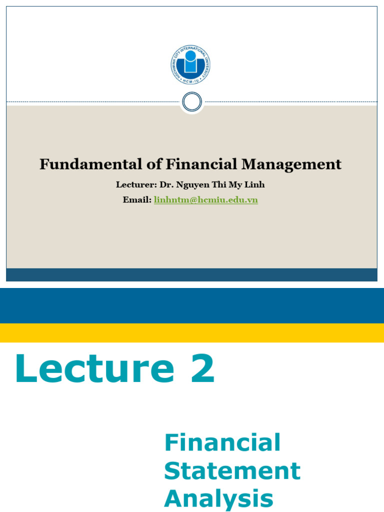 FM - Lecture 2 - Financial Analysis - Sem 1 2018 - 19 LN | PDF ...
