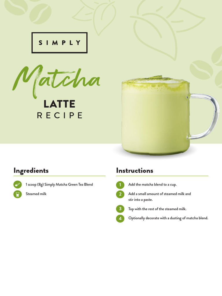 Easy Matcha Latte Recipe | PDF