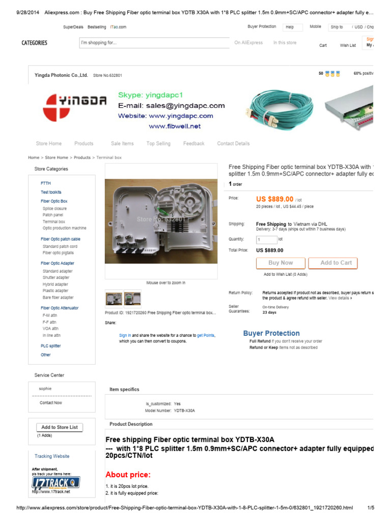 Free Shipping Fiber Optic Terminal Box | PDF