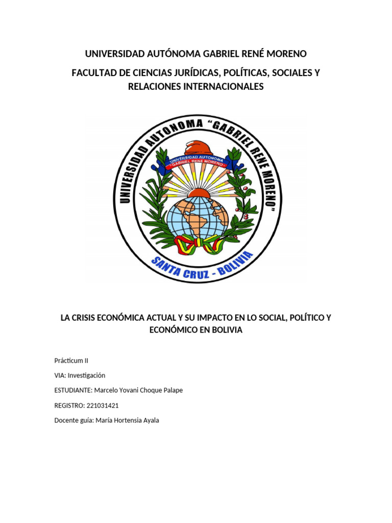 Impacto de la Crisis Económica en Bolivia | PDF | Metodología de ...