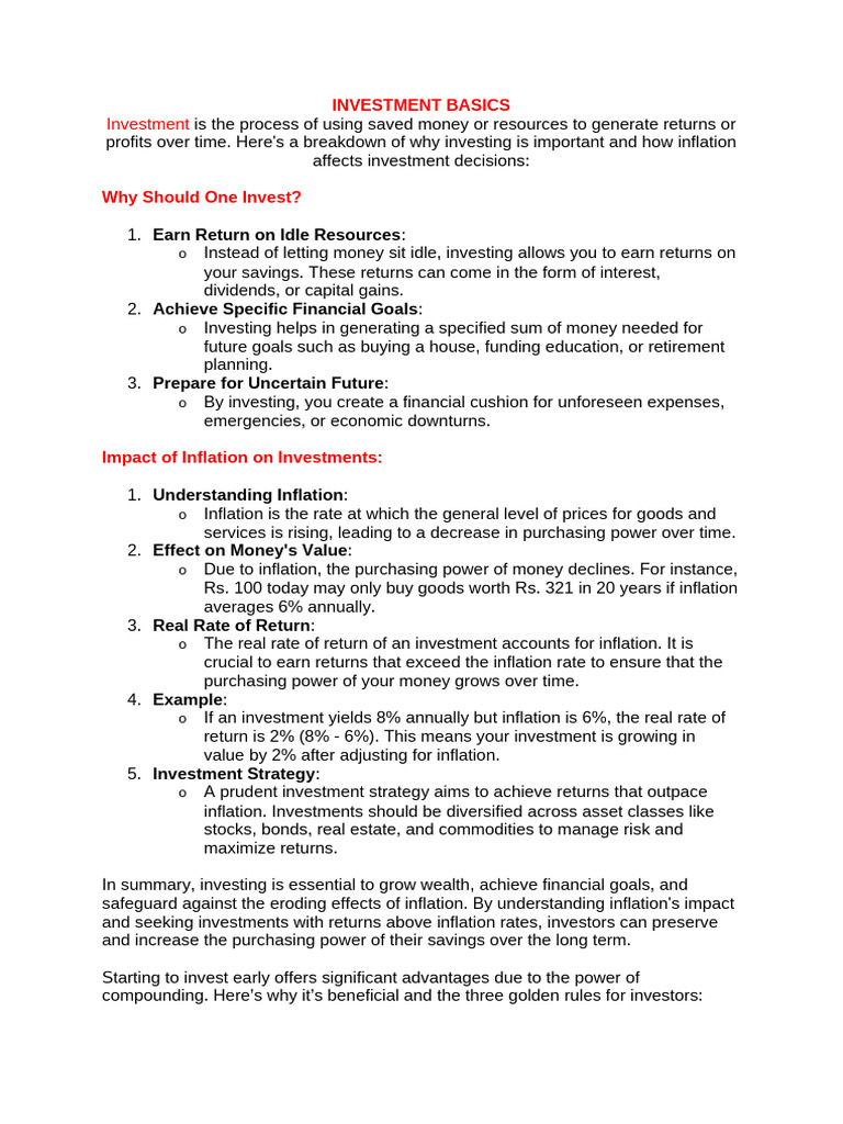 Chp-1 Investment Basics Notes | PDF | Bonds (Finance) | Derivative ...