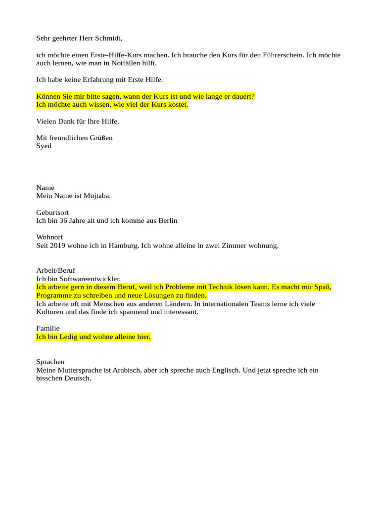 Speaking Letter Points To Learn | PDF