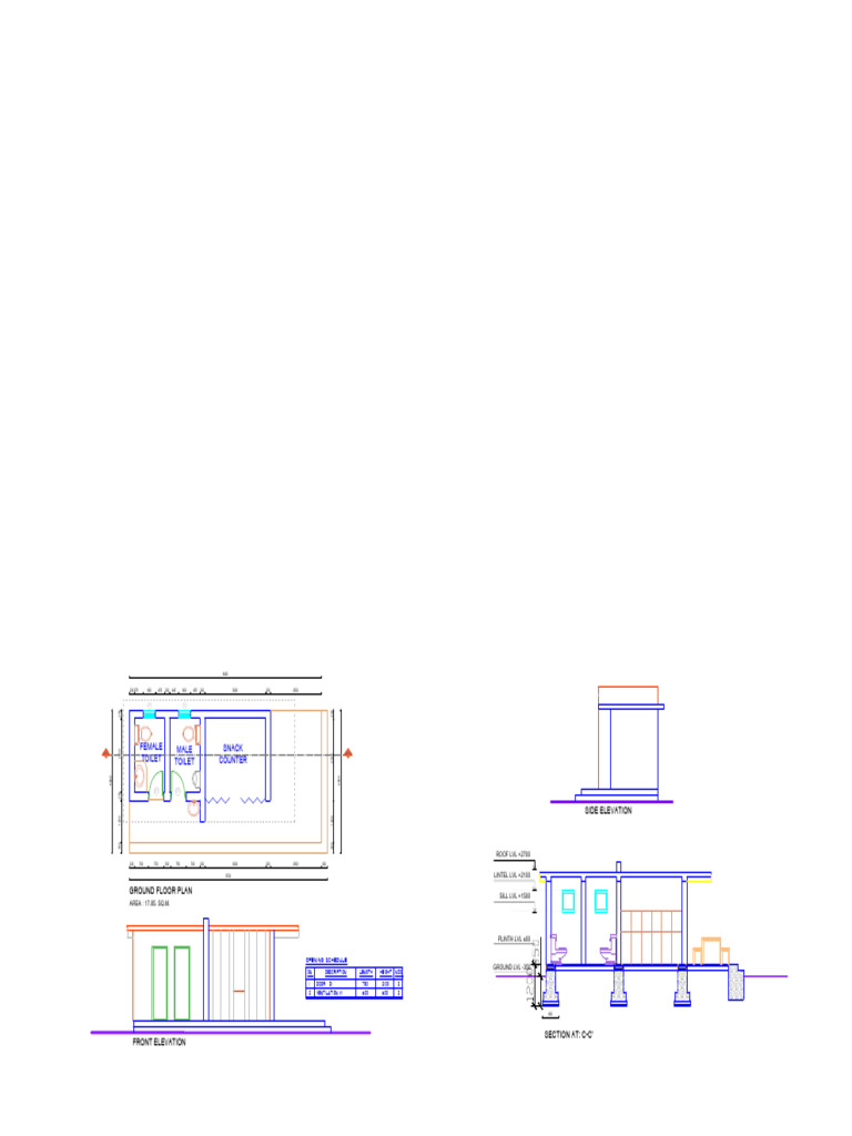Ground Floor Plan and Elevations Overview | PDF