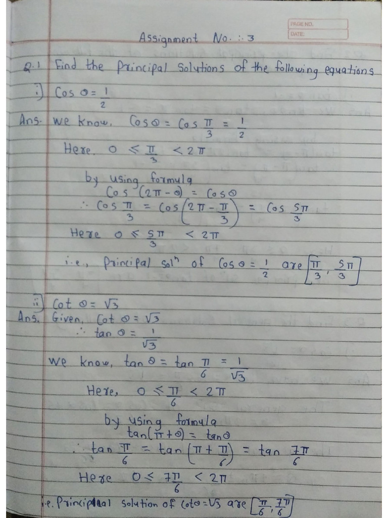 Maths Assignment No. - 3 | PDF