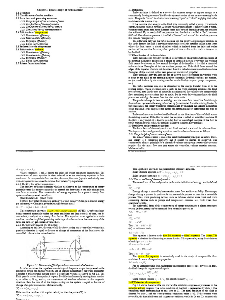 Introduction to Turbomachinery Concepts | PDF | Turbomachinery | Fluid ...