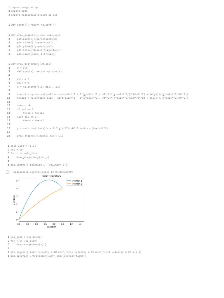 Bullet Trajectory Visualization Code | PDF