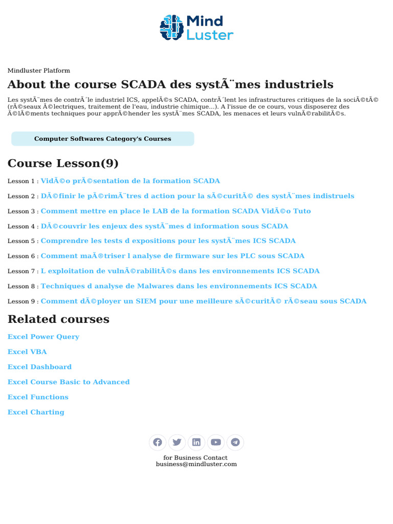 Formation SCADA : Sécurité des systèmes industriels | PDF