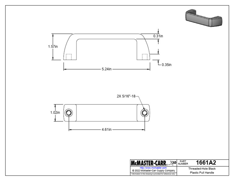 Threaded-Hole Plastic Pull Handle Specs | PDF