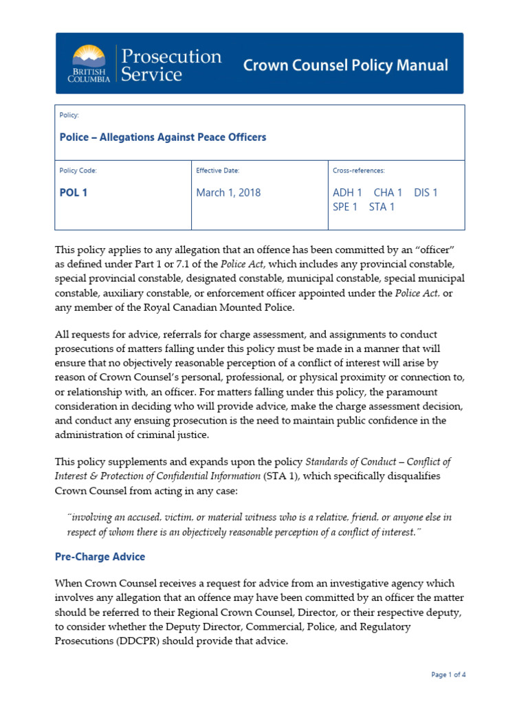 Police Officer Allegations Policy Guide | PDF | Prosecutor | Discovery ...