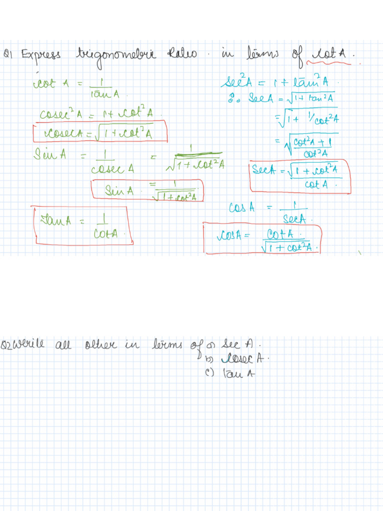 Revision Trigonometry 1 | PDF