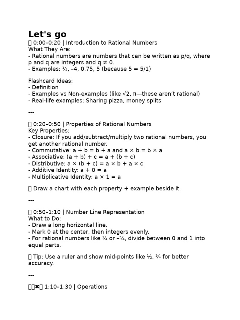 Understanding Rational Numbers: Key Concepts | PDF | Multiplication ...