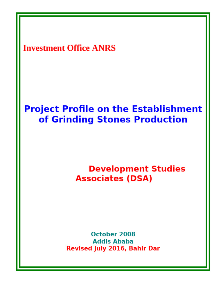 Grinding Stones Production Project Profile | PDF | Net Present Value ...