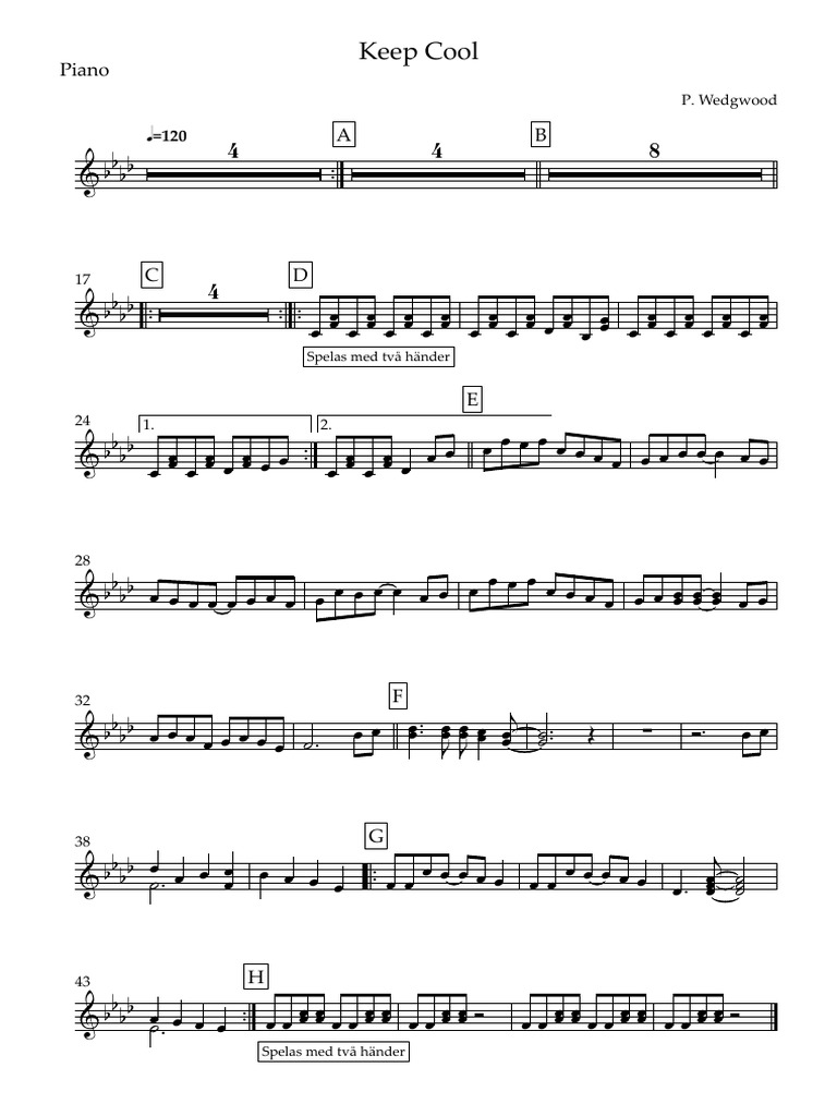 Partition de piano : Keep Cool | PDF