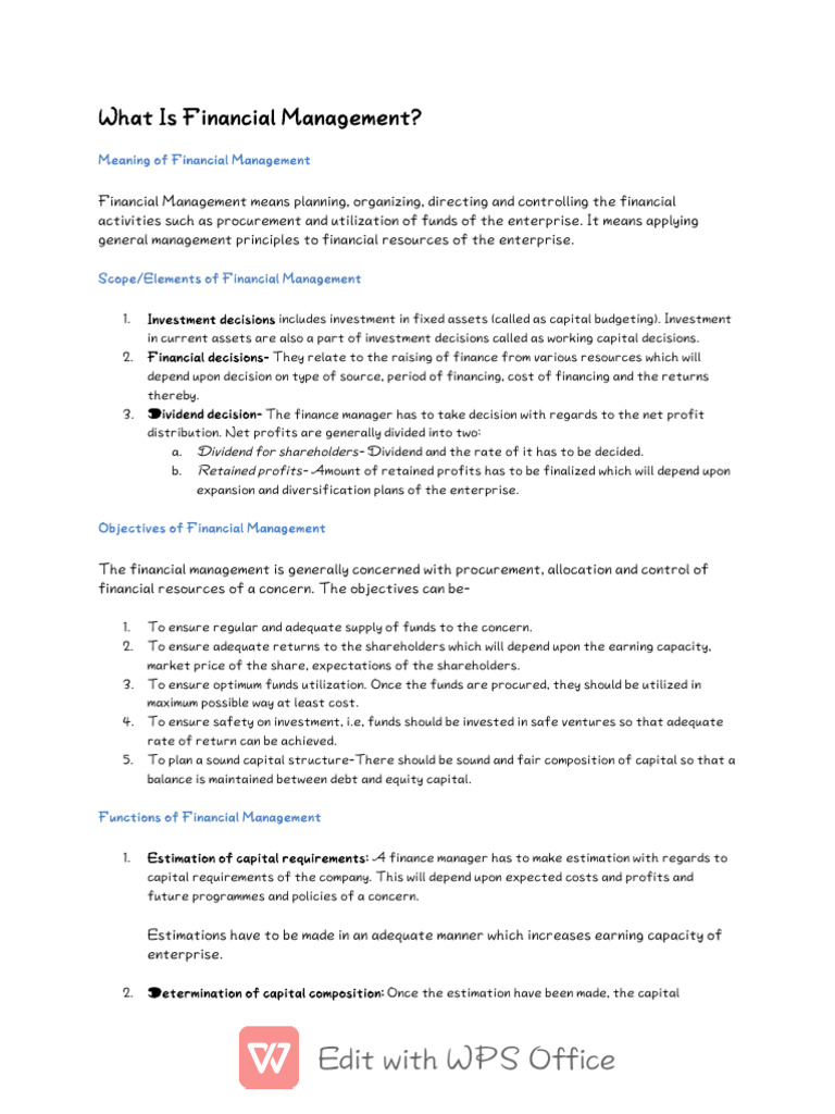 Understanding Financial Management Basics | PDF | Capital Structure ...