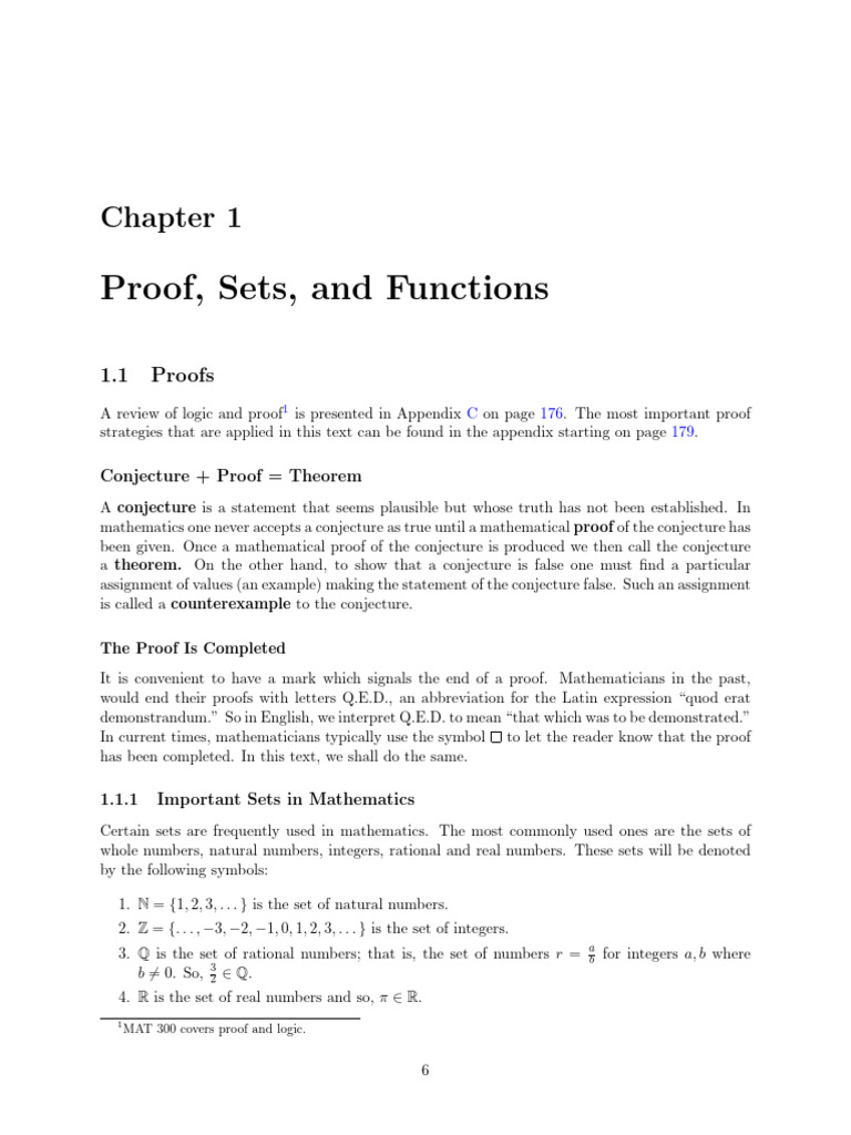 Proofs, Sets, and Functions Overview | PDF | Set (Mathematics) | Conjecture