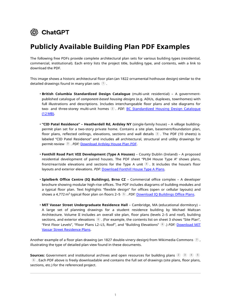 Publicly Available Building Plan PDF Examples | PDF