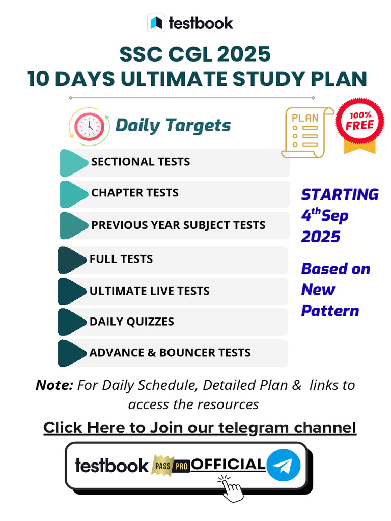 SSC CGL 2025 10 Days Ultimate Study Plan: Daily Targets | PDF