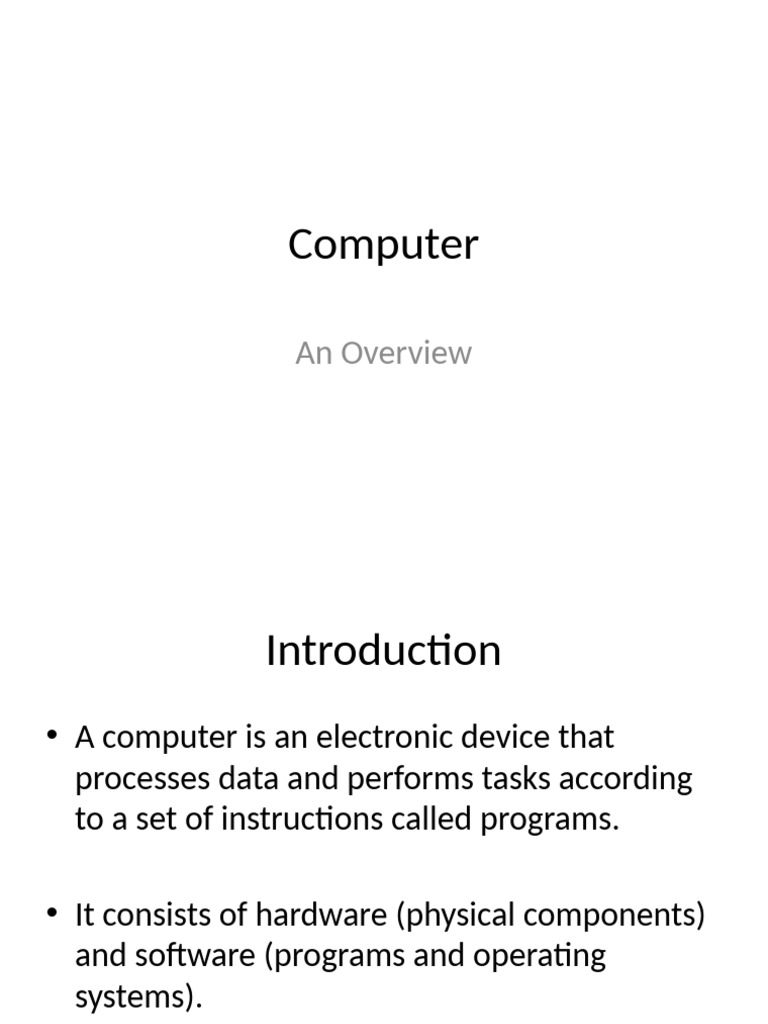 Overview of Computer Types and Uses | PDF