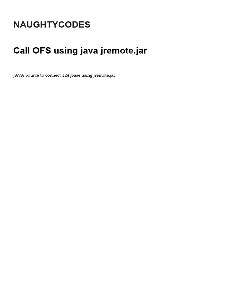 Java OFS Call Implementation Guide | PDF | Parameter (Computer ...