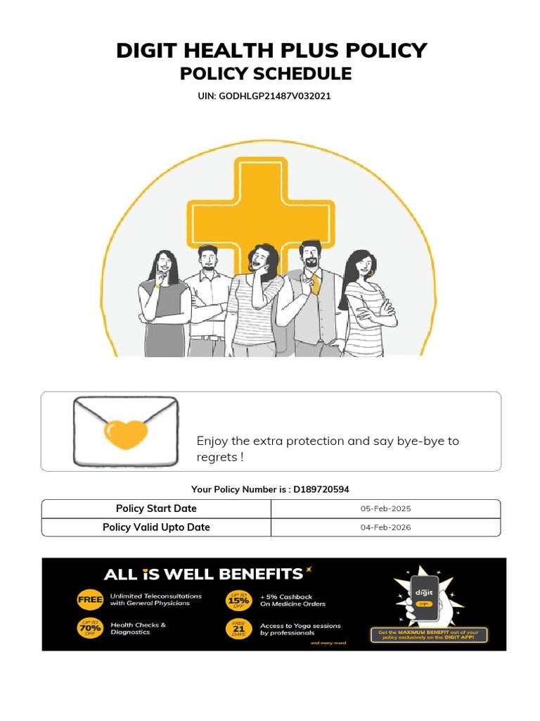 Digit Health Plus Policy Overview | PDF | Insurance | Employment
