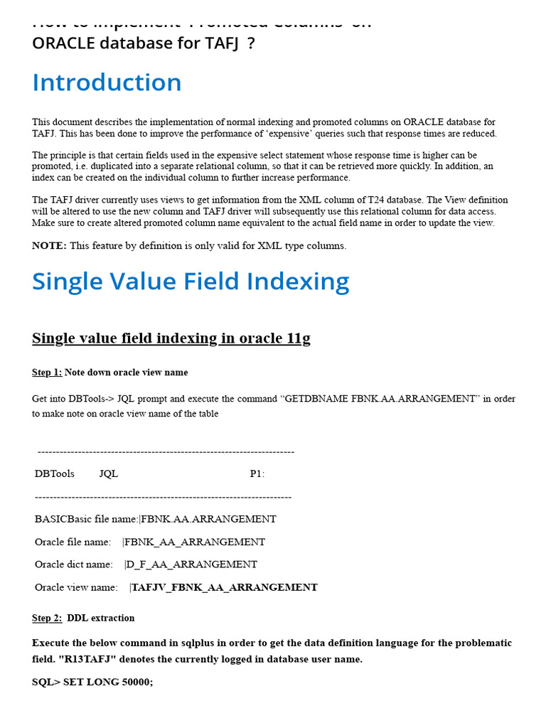 Implementing Promoted Columns in Oracle | PDF | Database Index | Databases