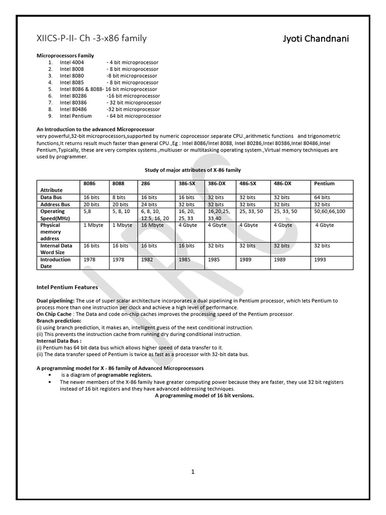 Overview of Intel x86 Microprocessors | PDF | Microprocessor | Cpu Cache