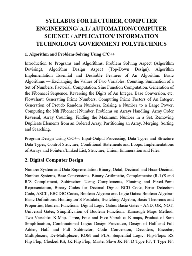 Computer Engineering Syllabus Overview | PDF | Computer Network | Databases