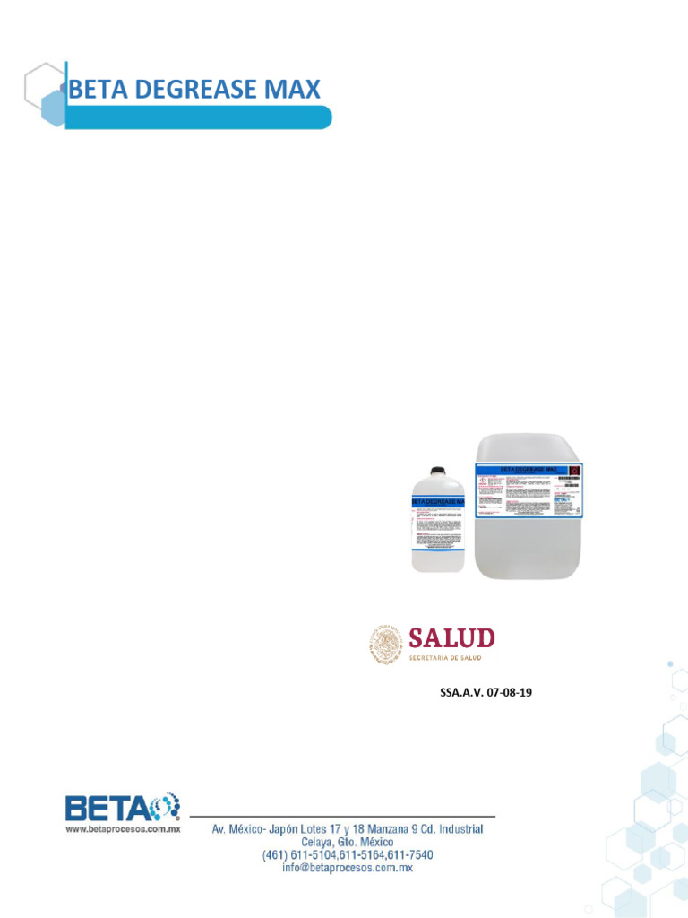 Desengrasante BETA DEGREASE MAX | PDF