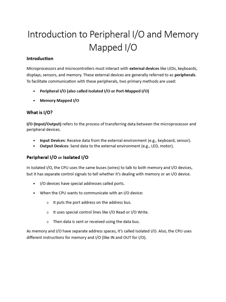 Peripheral I/O in Hinglish | PDF | Input/Output | Computing