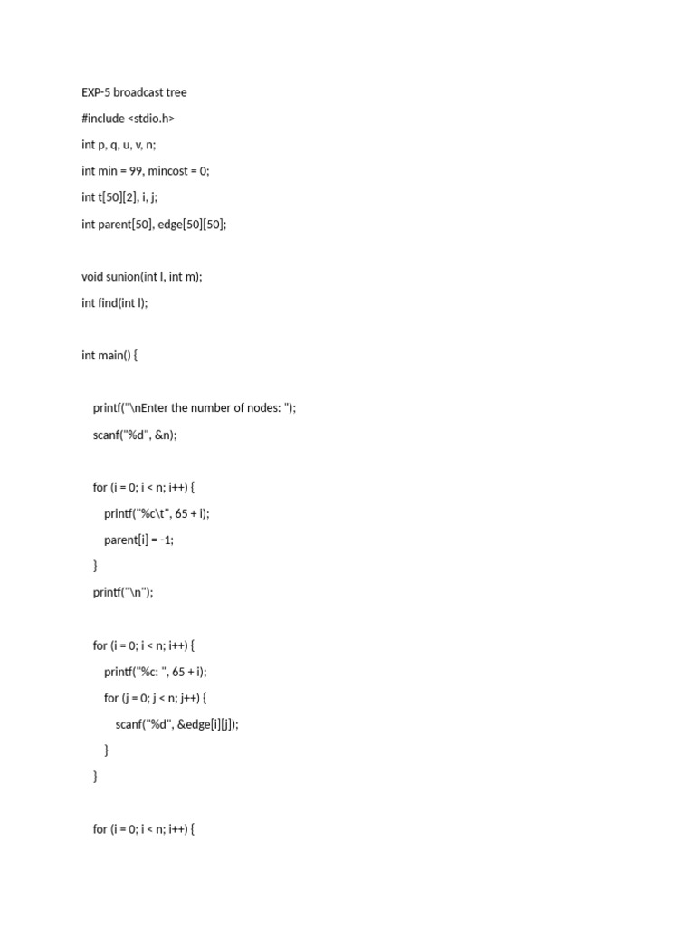 Minimum Spanning Tree Algorithm | PDF
