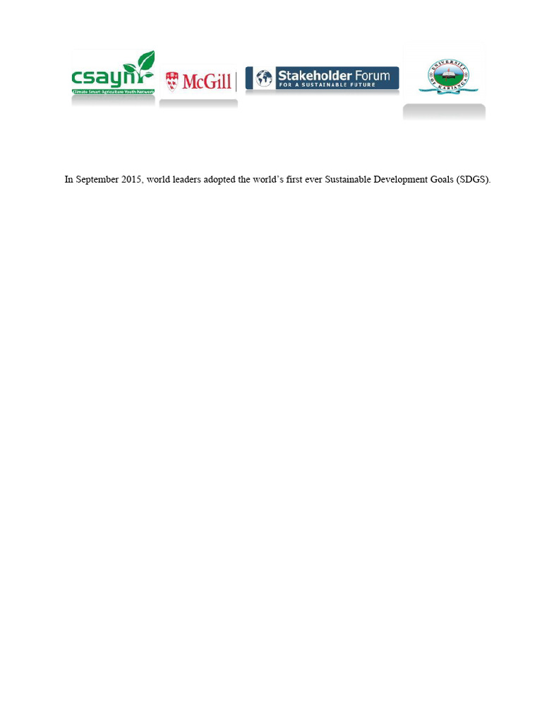 African Youth Empowerment for SDGs | PDF | Sustainability | Sustainable ...