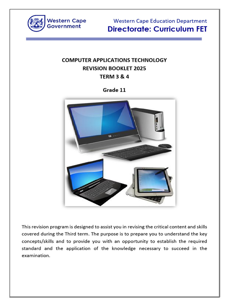 Grade 11 CAT Revision Booklet 2025 | PDF | Computer File | Software