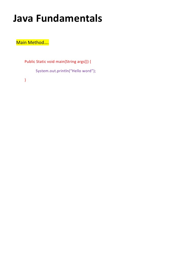 Java Fundamentals: Main Method Explained | PDF | Computers